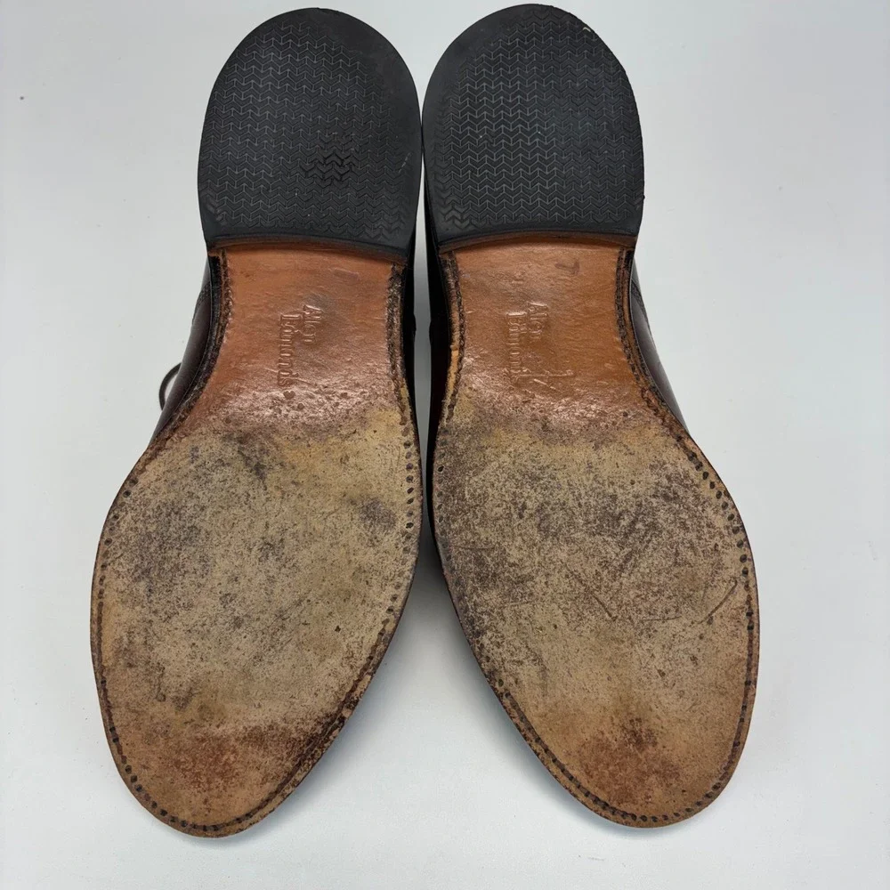 Allen Edmonds Fifth Avenue Oxford Mens 8 Dark Brown Leather Cap Toe Dress Shoes